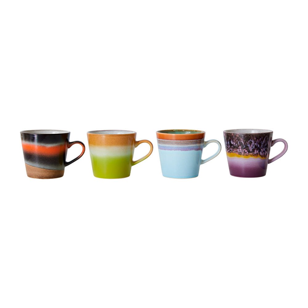 70s Ceramics Cappuccino Mugs Solid (set of 4)