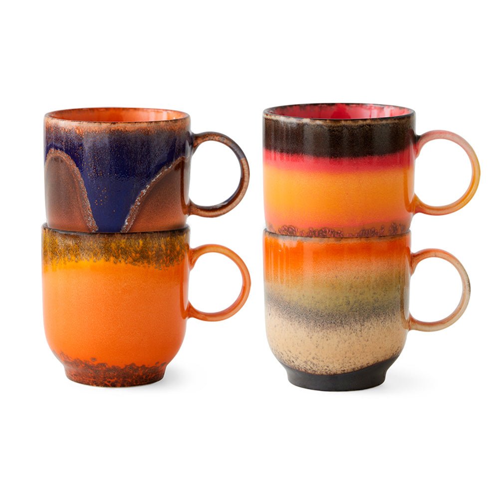70s Ceramics Coffee Mugs Brazil (Set of 4)