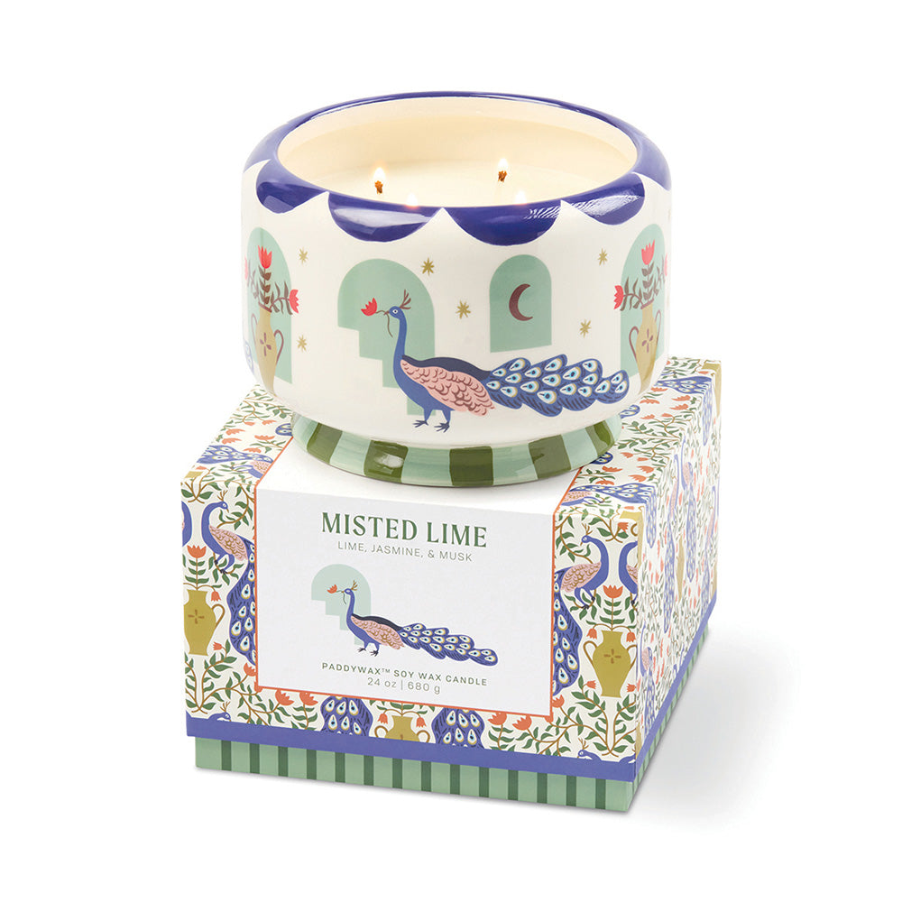 Misted Lime / Peacock Scented Soy Wax Candle 680g