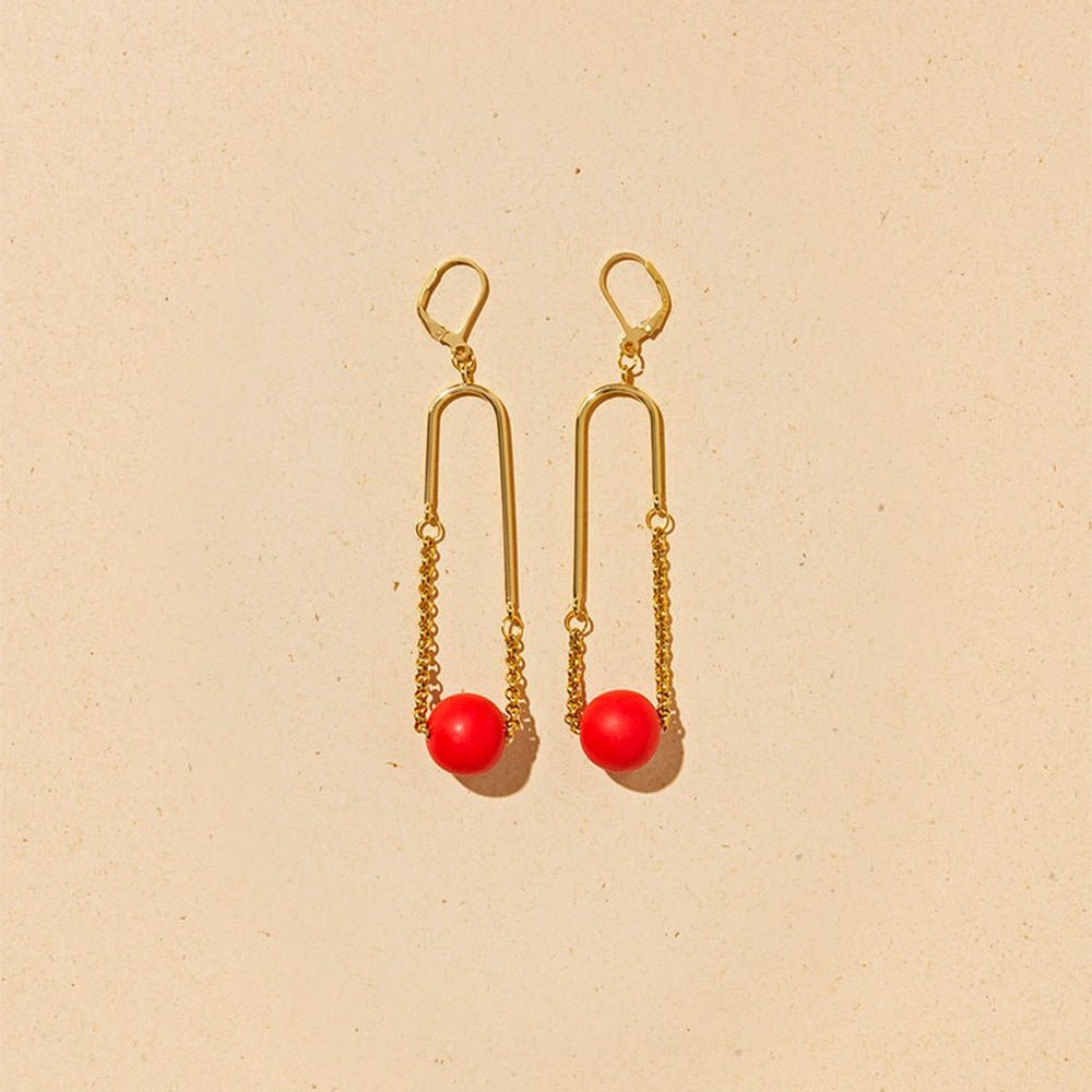 Pendientes Arc Mono Rojo