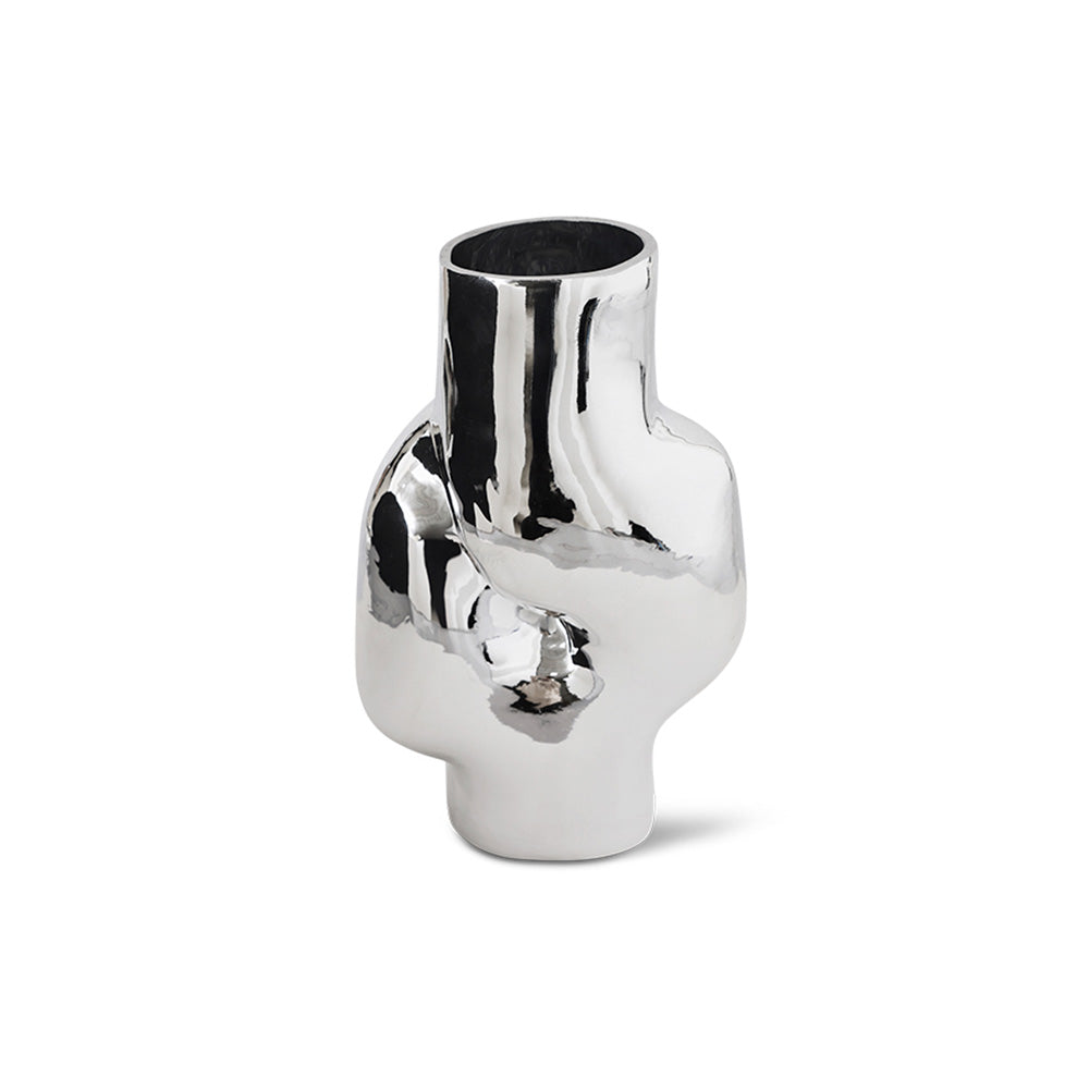 Gleam Glass High Vase Chrome