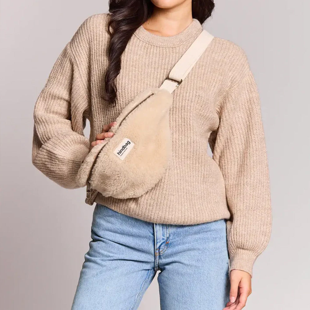 Olivia Fanny Pack Beige Fur