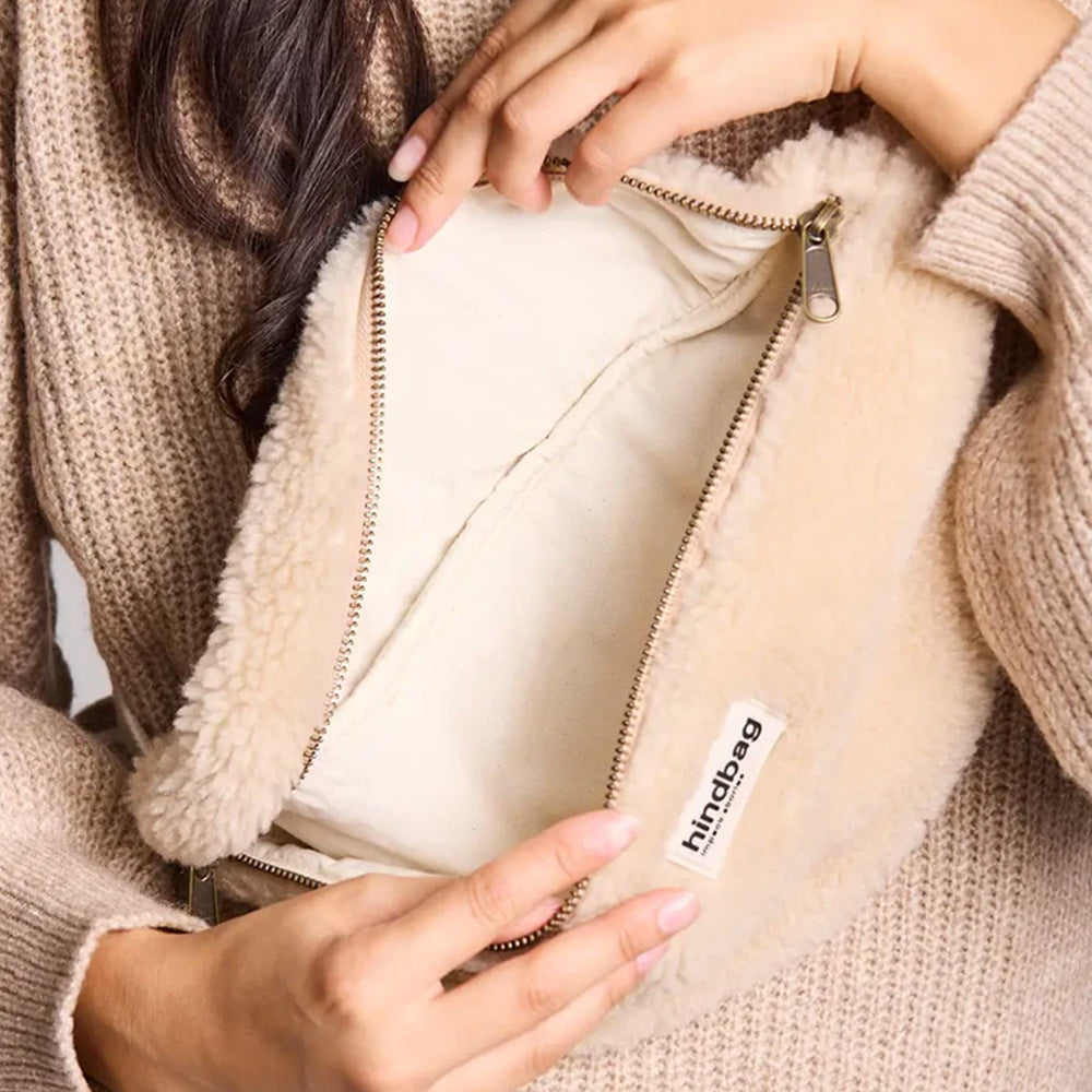 Olivia Fanny Pack Beige Fur