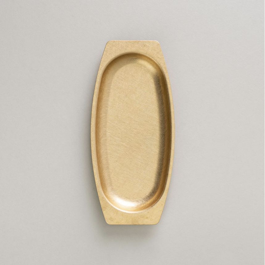 Brass Oval High Tray Solid