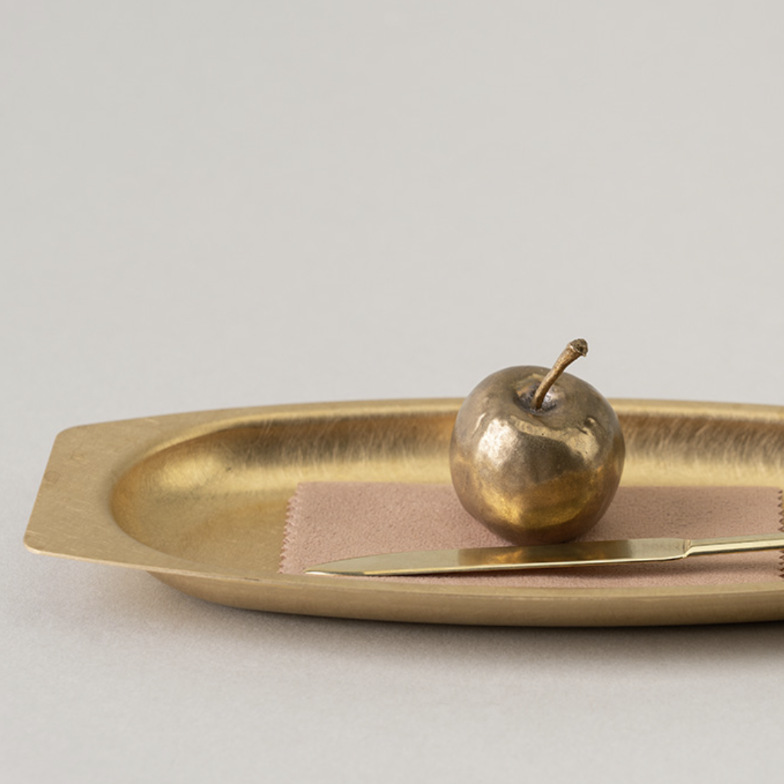 Brass Oval High Tray Solid