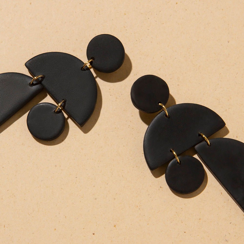 Bauhaus Black Earrings