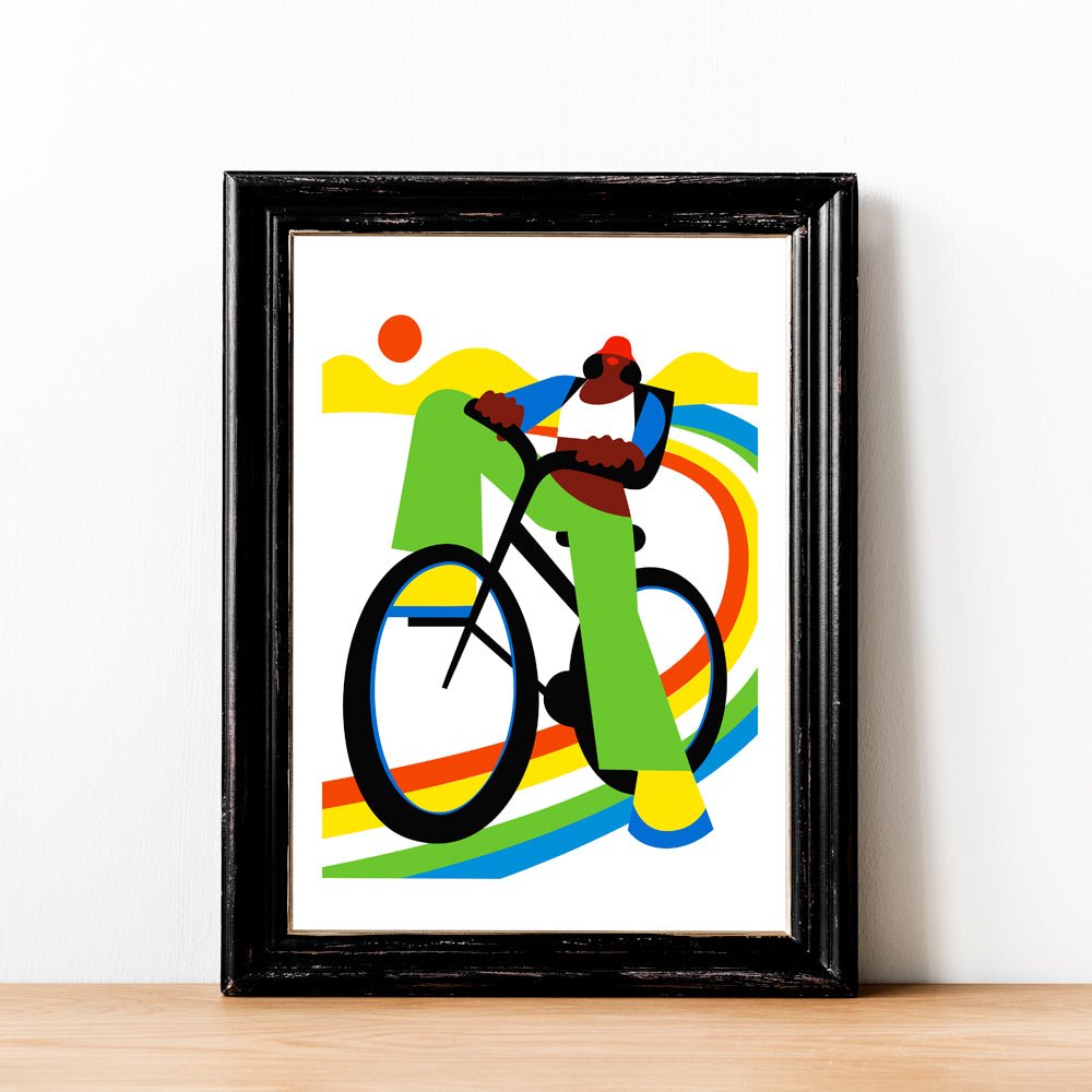 Biking Giclée Print A4