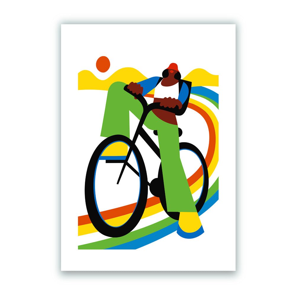 Biking Giclée Print A5