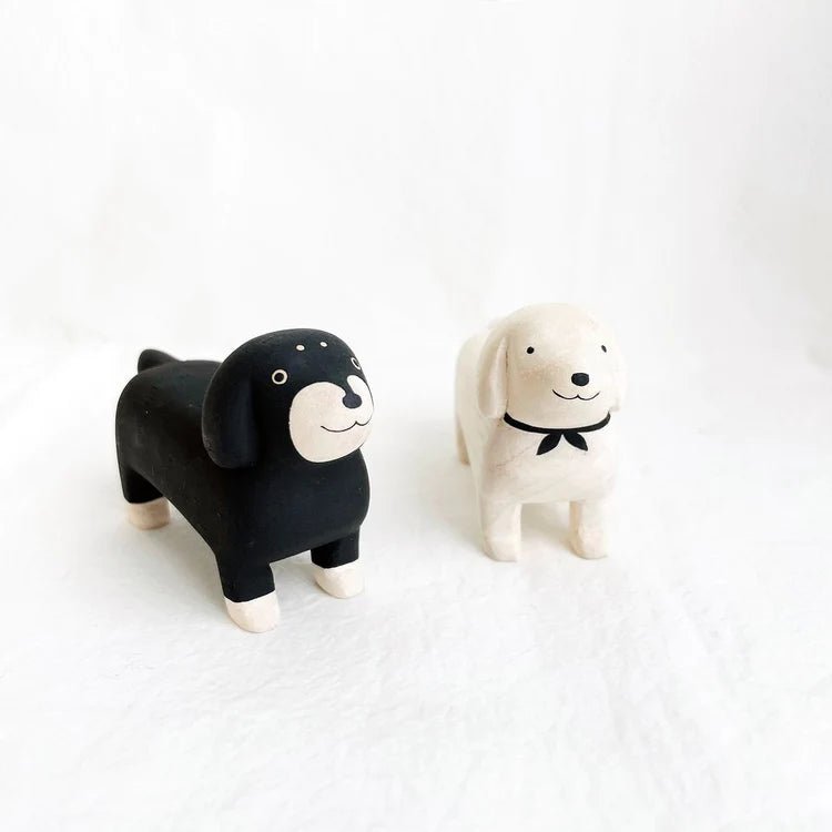 Animal de Madera Pole Pole Dachshund White