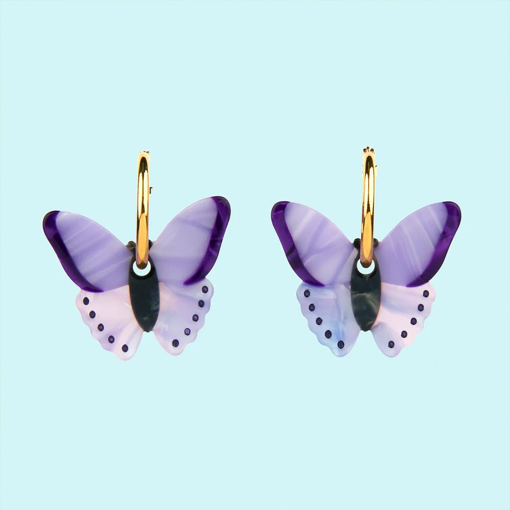 Boucles d'oreilles papillon violet