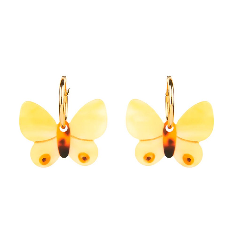 Boucles d'oreilles papillon jaune