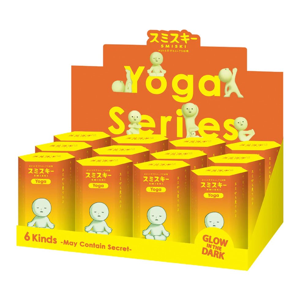 Caja a Ciegas Smiski Brilla en la Oscuridad Serie Yoga (Caja de 12)