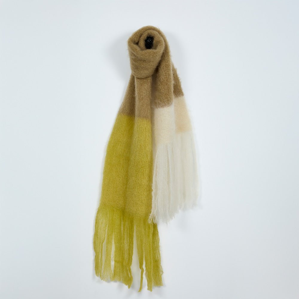 Scarf Mohair Color Block 18B 35x250