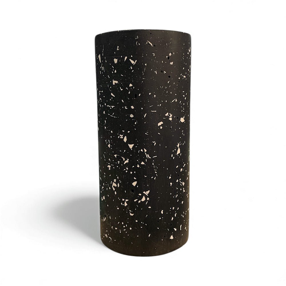Jarrón Cilíndrico - Negro Blanco
