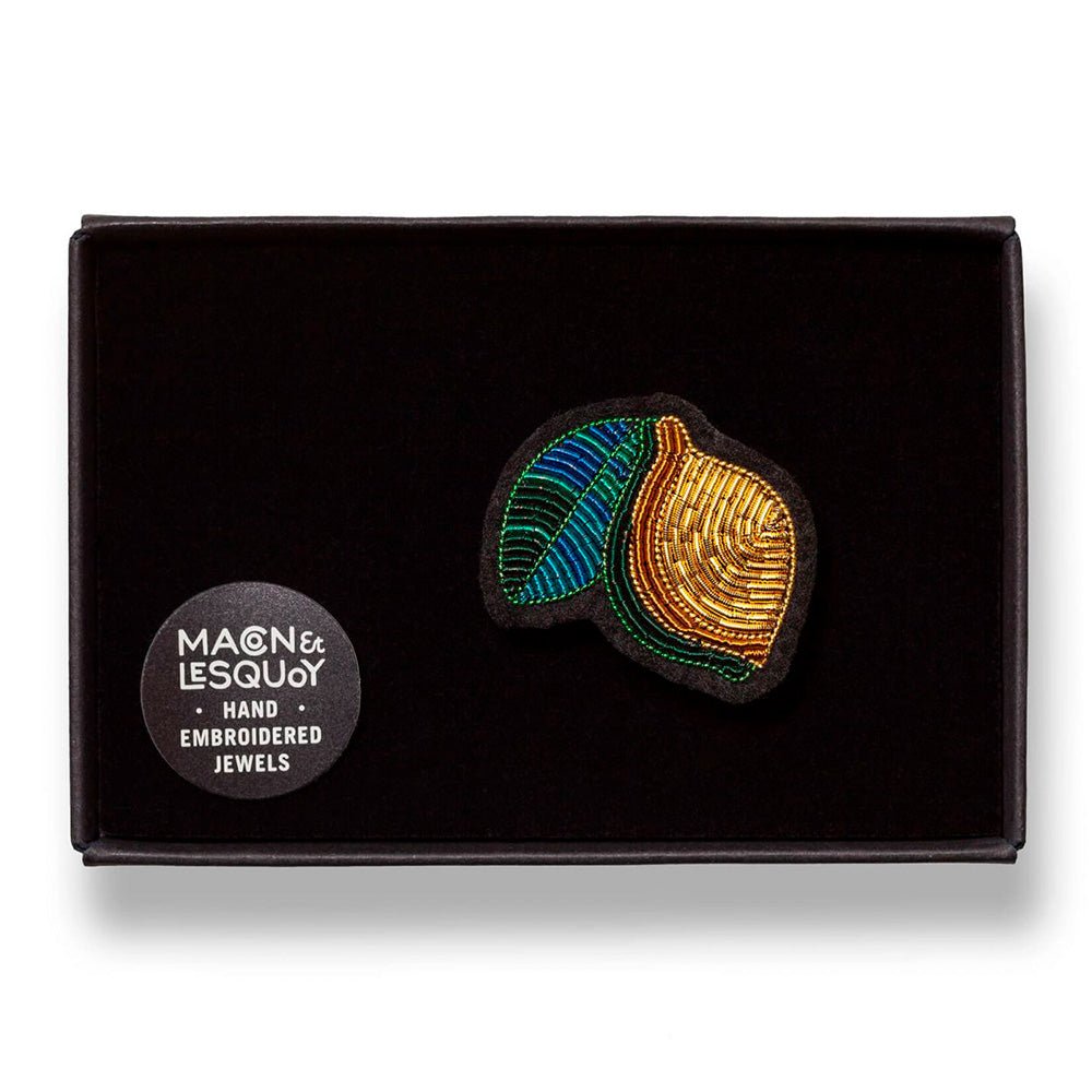 Lemon Embroidered Brooch