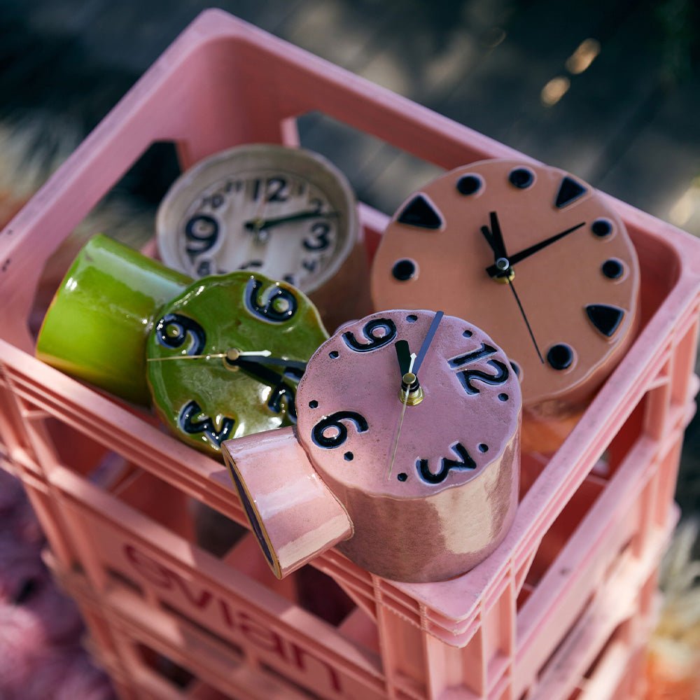 Horloge Rétro en Céramique Olive