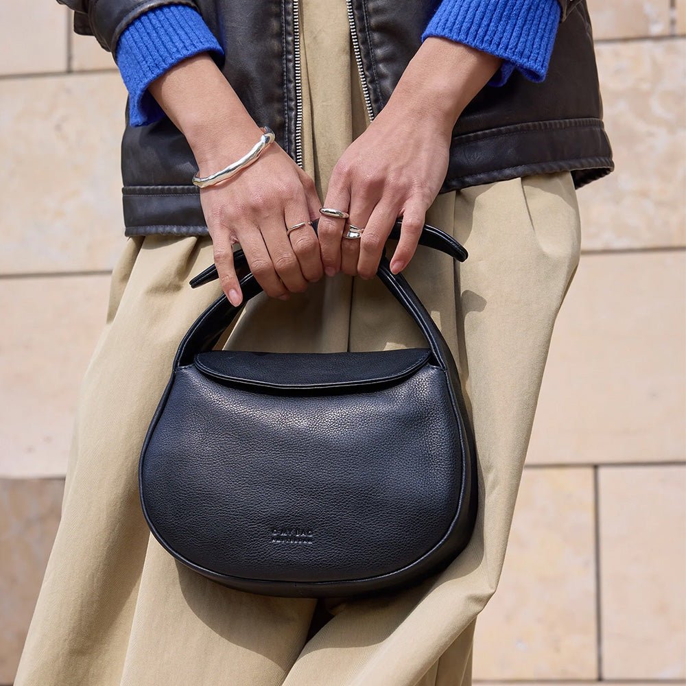 Bolso Coco Croissant - Negro Soft Grain