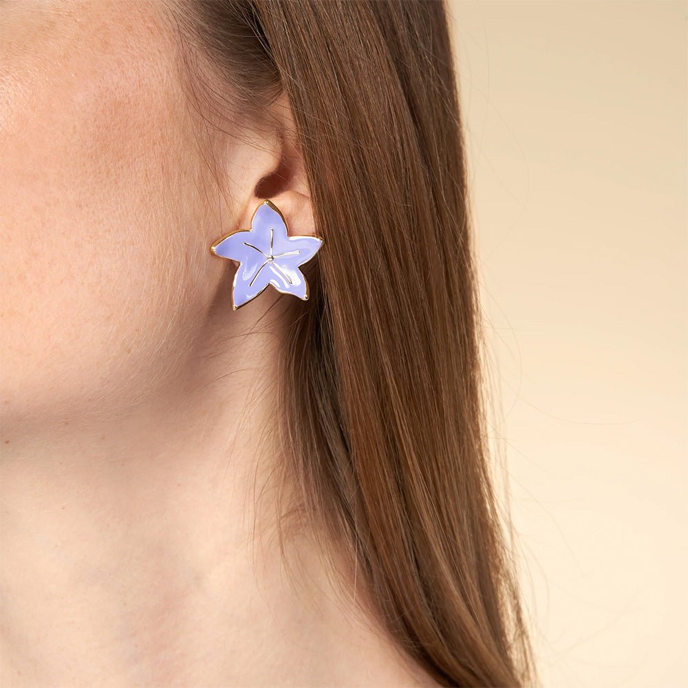 Pendientes Flor Campanilla Morada