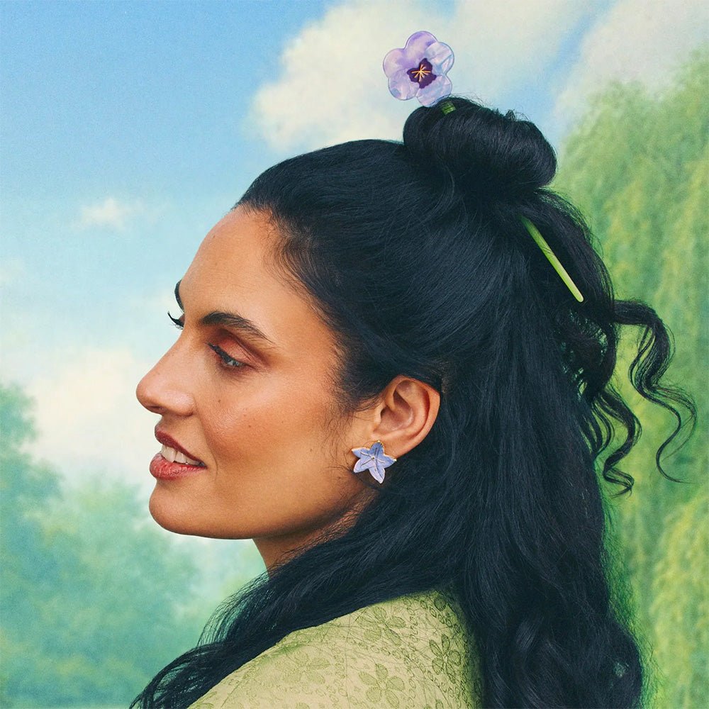 Pendientes Flor Campanilla Morada