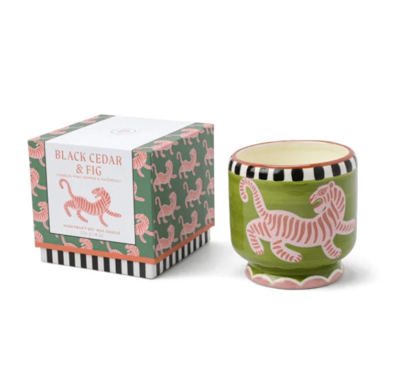 Bougie parfumée à la cire de soja au cèdre noir et à la figue