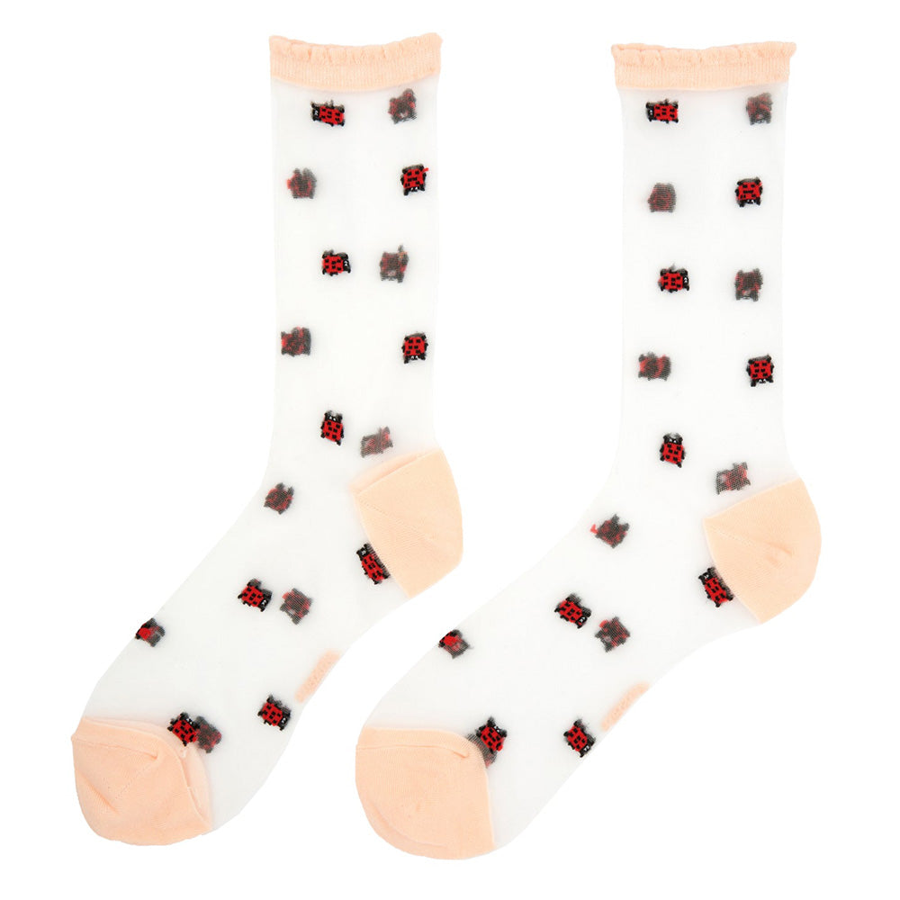 Ladybug Transparent Socks 