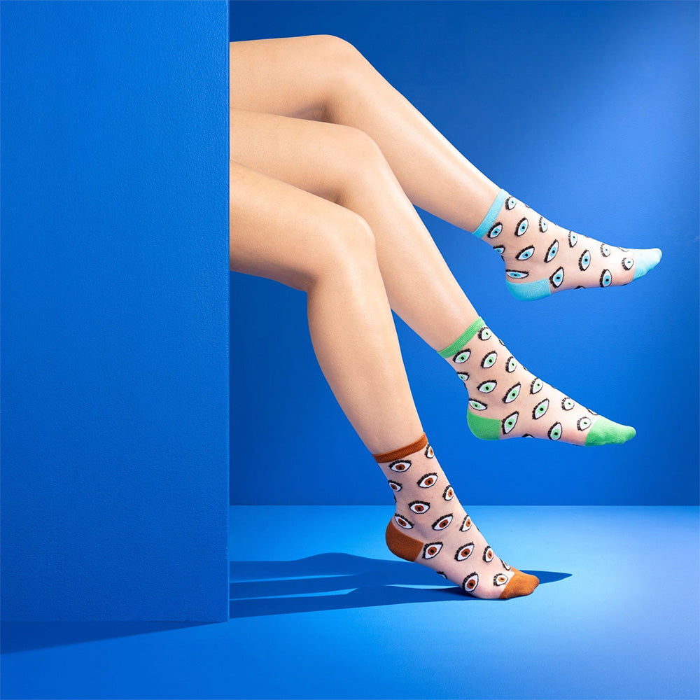 Blue Eye Transparent Socks 