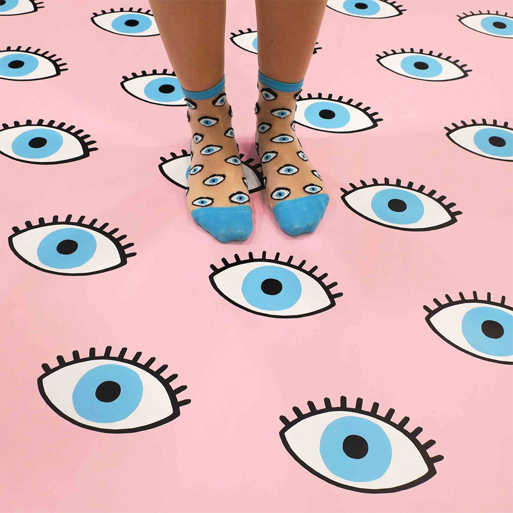 Blue Eye Transparent Socks 
