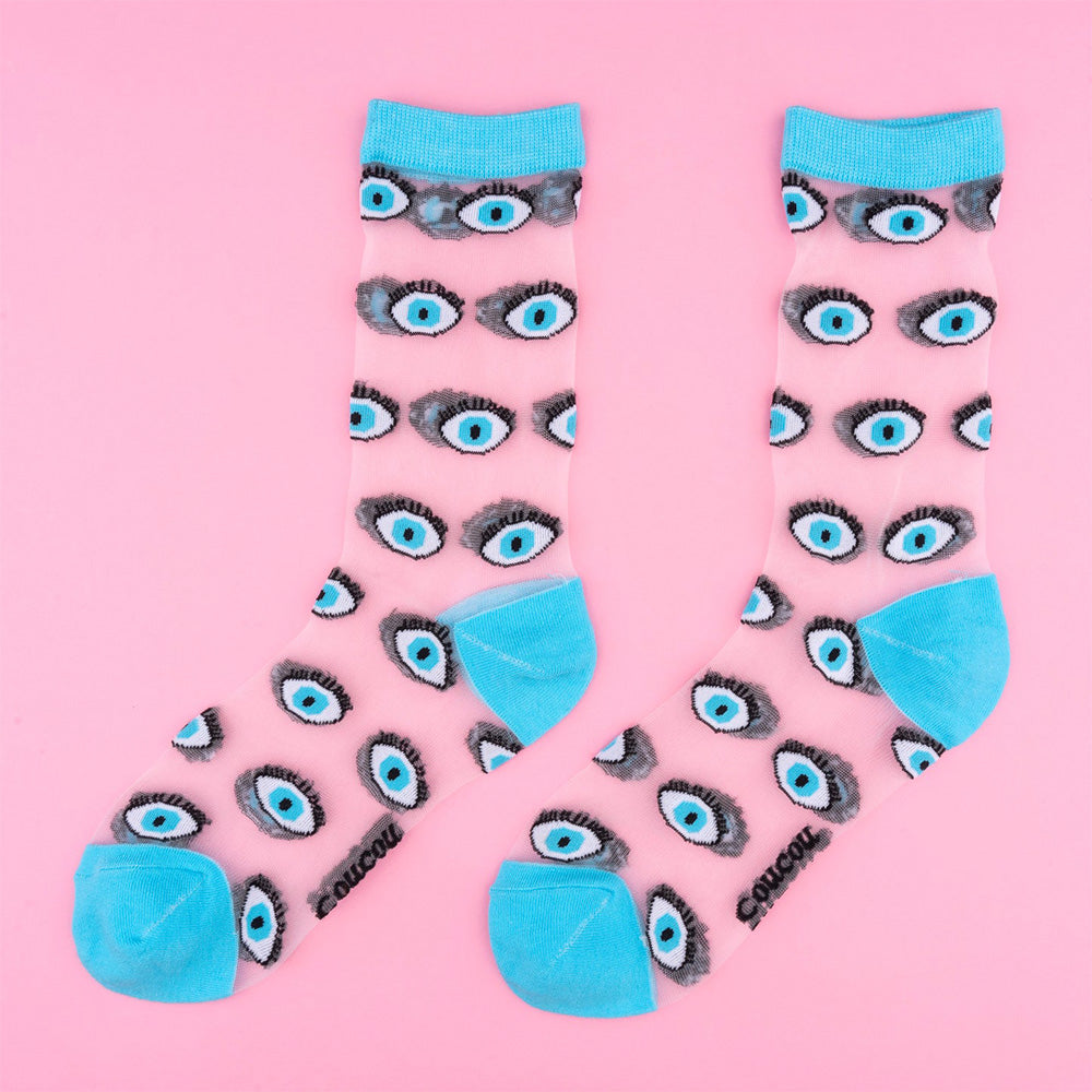 Blue Eye Transparent Socks 