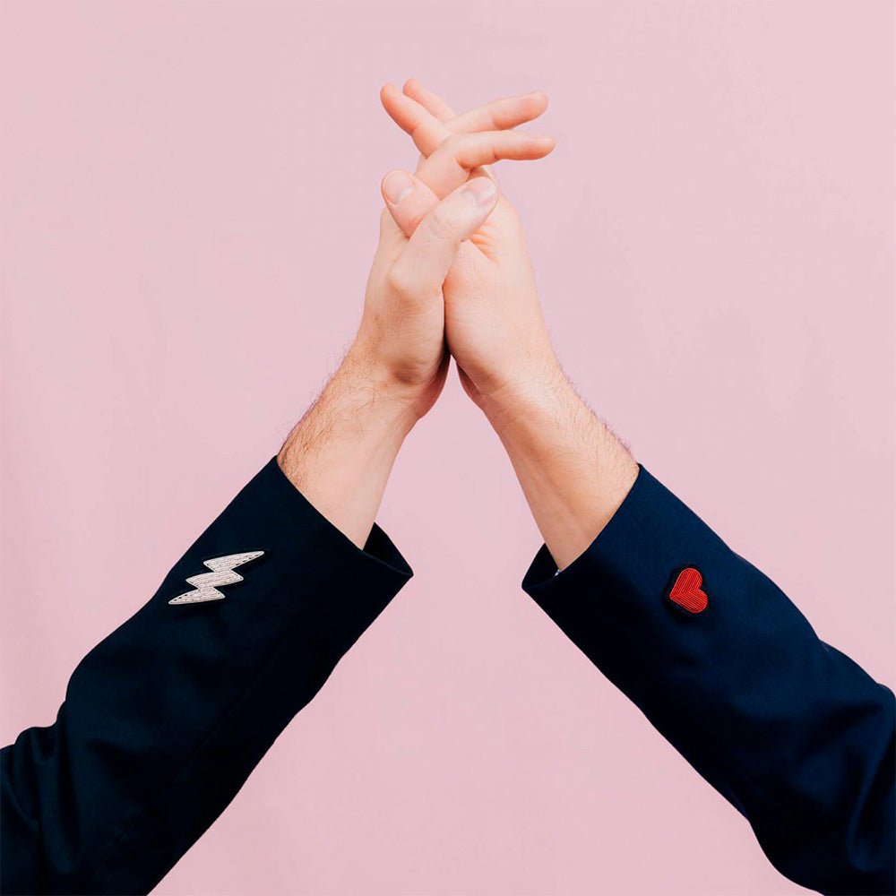 Corazón Rosa Broche Hecho a Mano