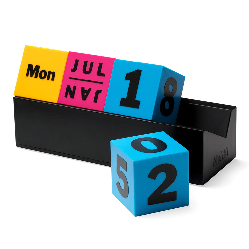 Perpetual Cubes Calendar - Yellow / Pink / Blue