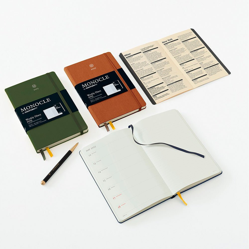 Weekly Diary Notebook 2025 Monocle B6 Brown