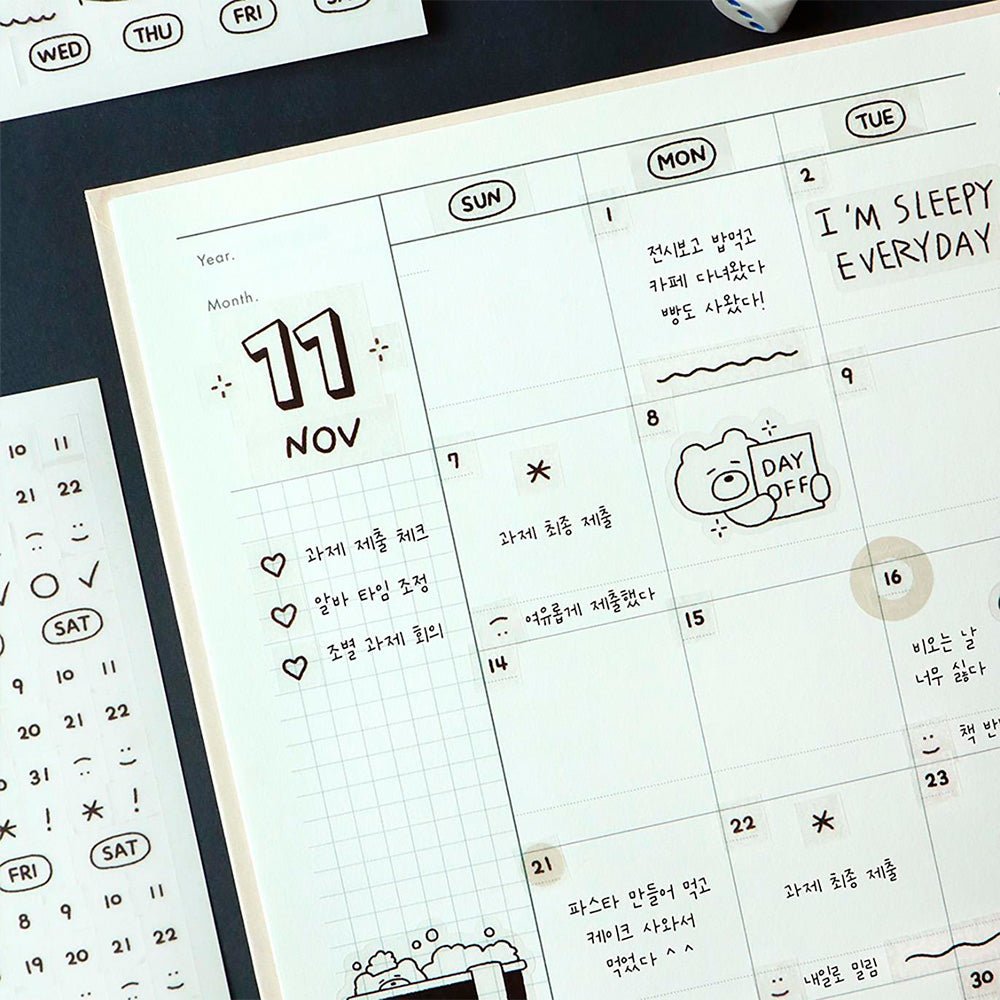 Diary Date Sticker 02 Handwriting