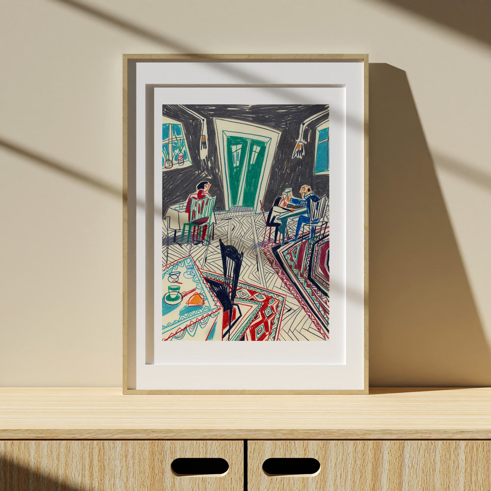Cena, Vino y Alfombras Impresión Giclée