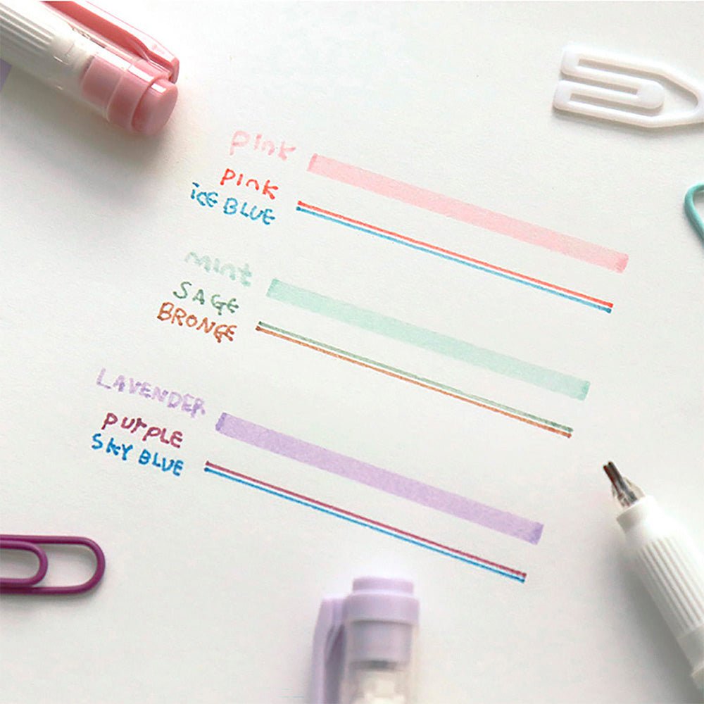 Double Line Deco Pen 01 Spring (set of 3)