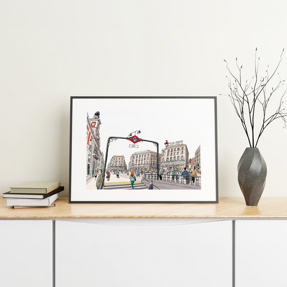 Estación de Sol (La Puerta del Sol - Plaza) Giclée Print