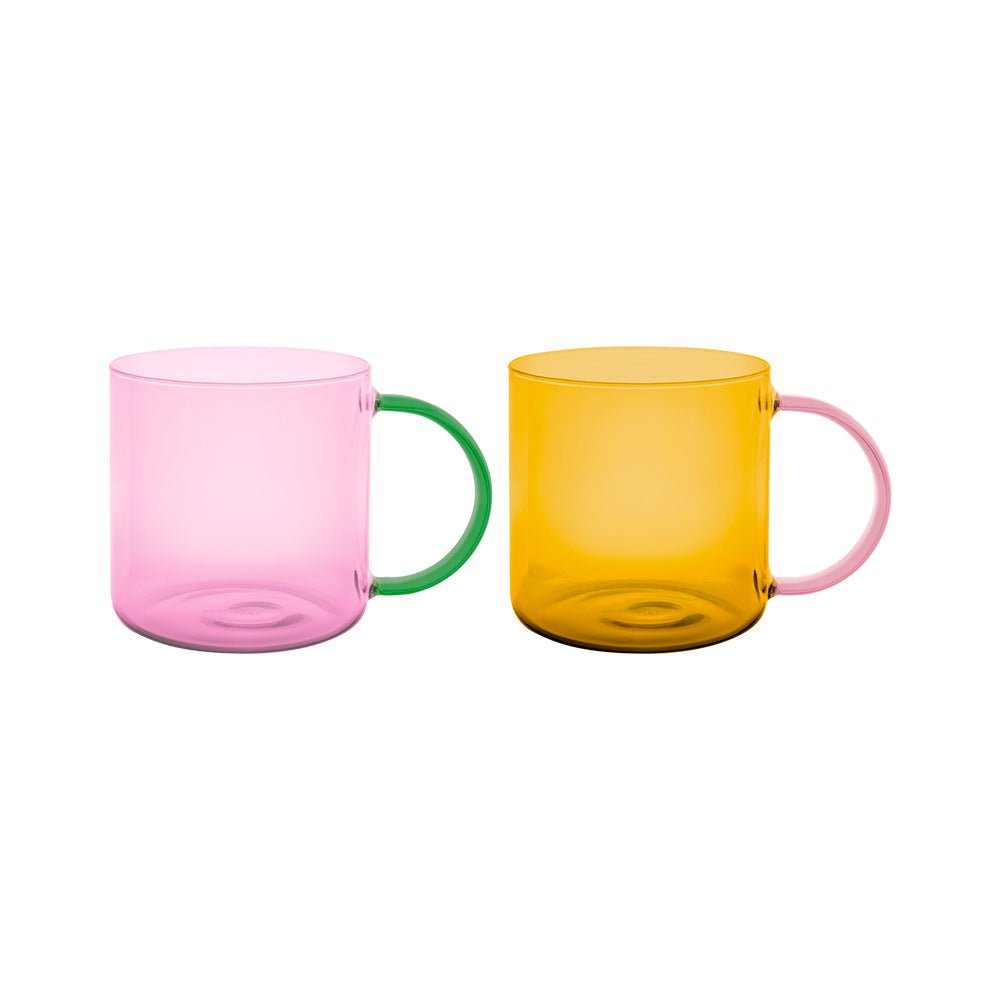 Tazas Cristal Fred Rosa - Amarillo (set de 2)