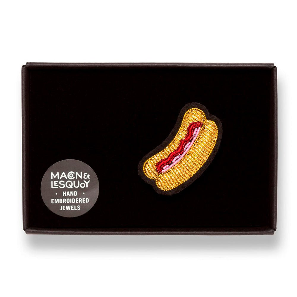Broche brodée Hot Dog