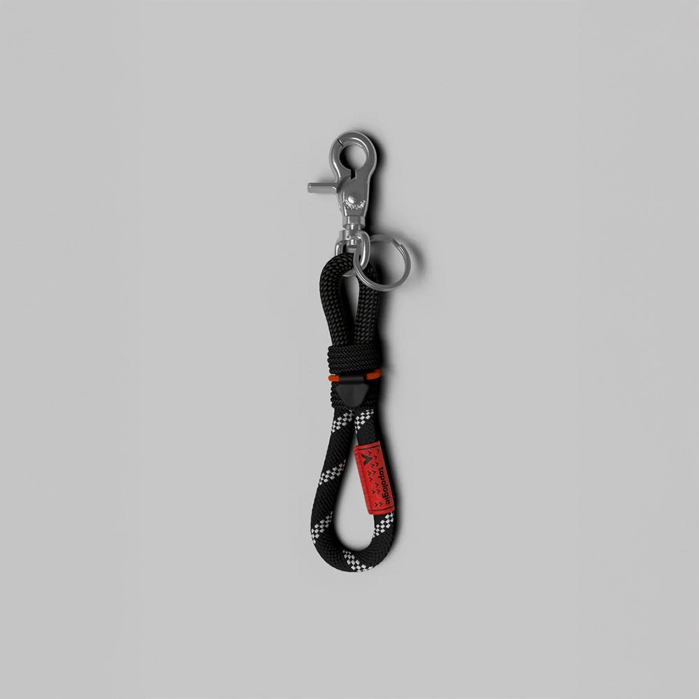 Porte-clés à boucle de 8 mm - Sangle réfléchissante noire Wares