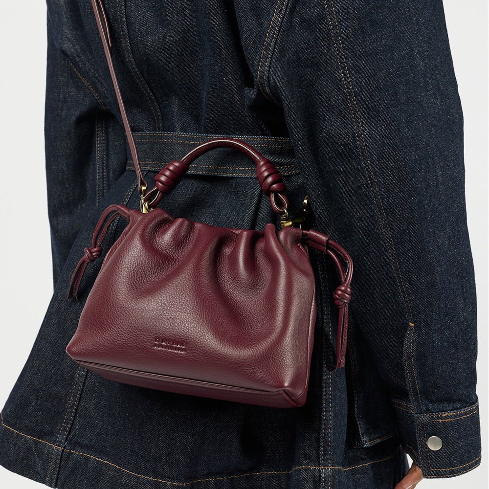 Kiki Mini Soft Grain Leather Dark Cherry