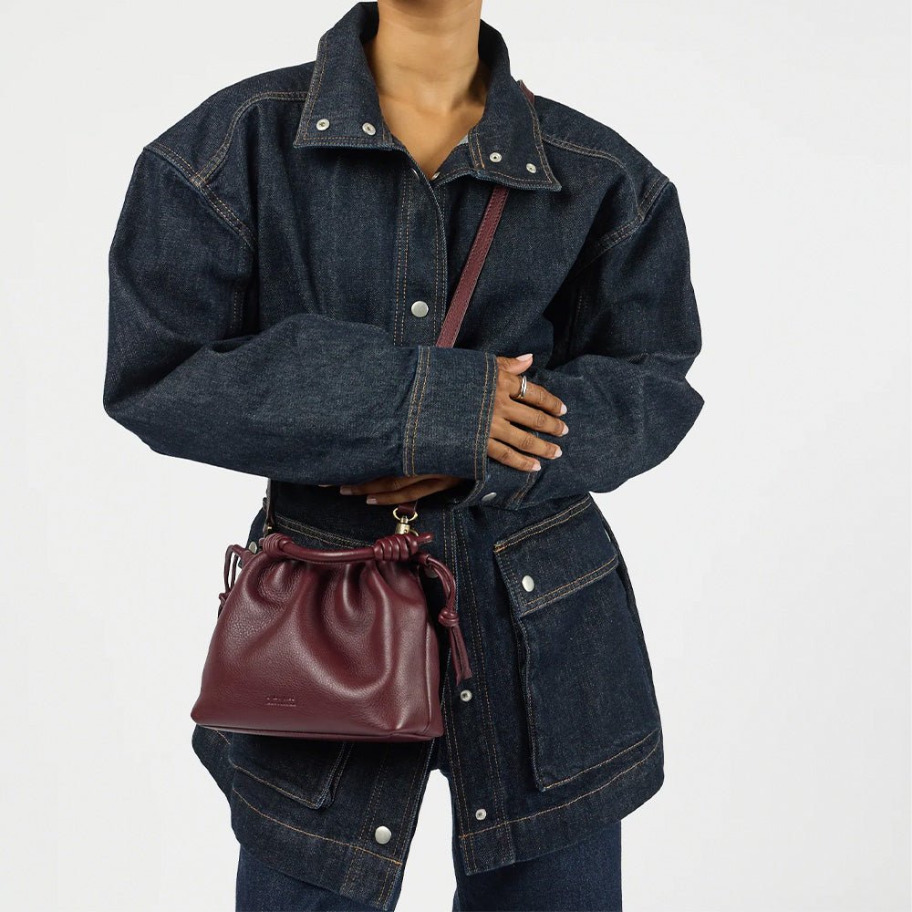 Kiki Mini Soft Grain Leather Dark Cherry