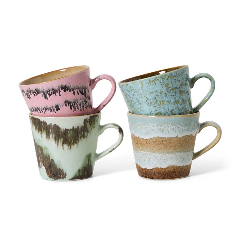 70s Ceramics: Cappuccino Mugs - Dada  (set de 4)