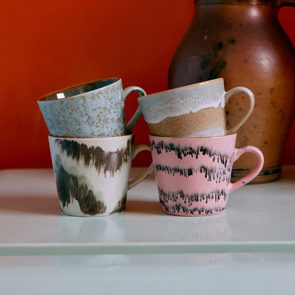 70s Ceramics: Cappuccino Mugs - Dada  (set de 4)