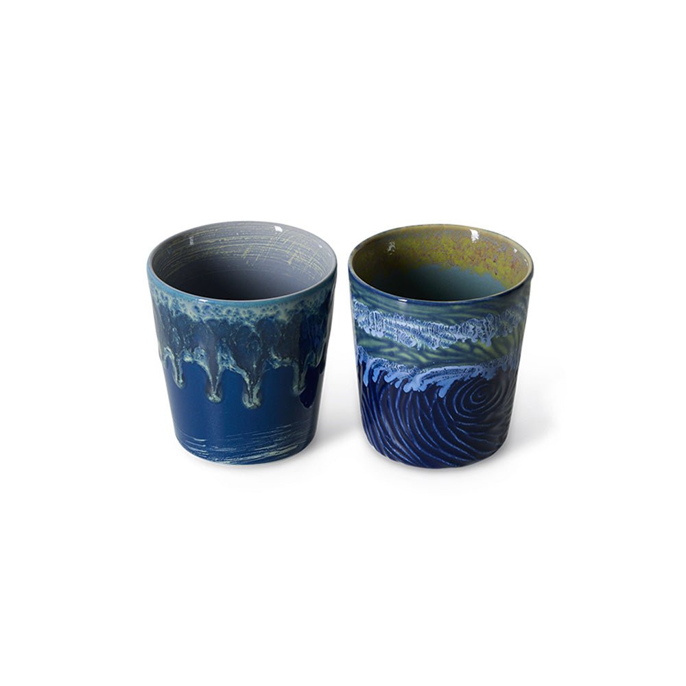 70s Ceramics: Van Gogh Coffe Mugs Starry Night (set of 2)