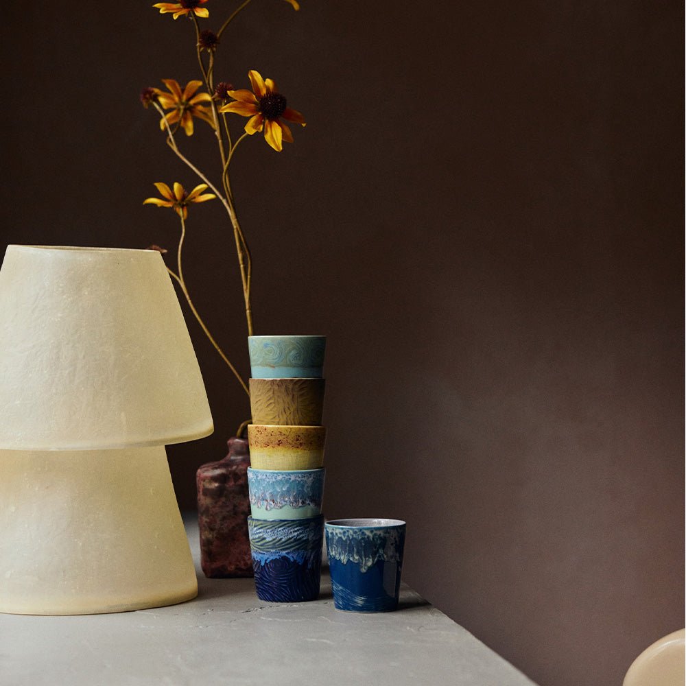 70s Ceramics: Van Gogh Coffe Mugs Starry Night (set of 2)