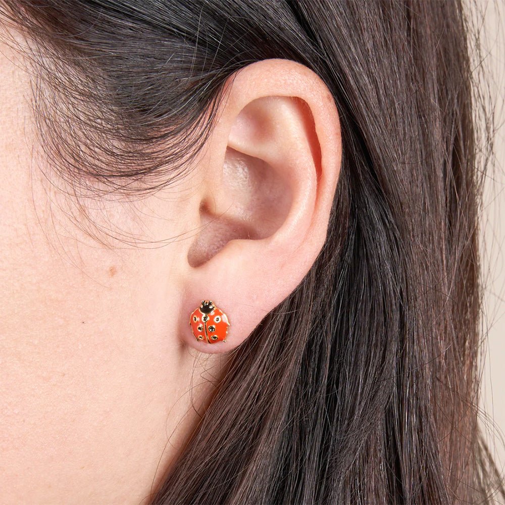 Boucles d'oreilles coccinelle