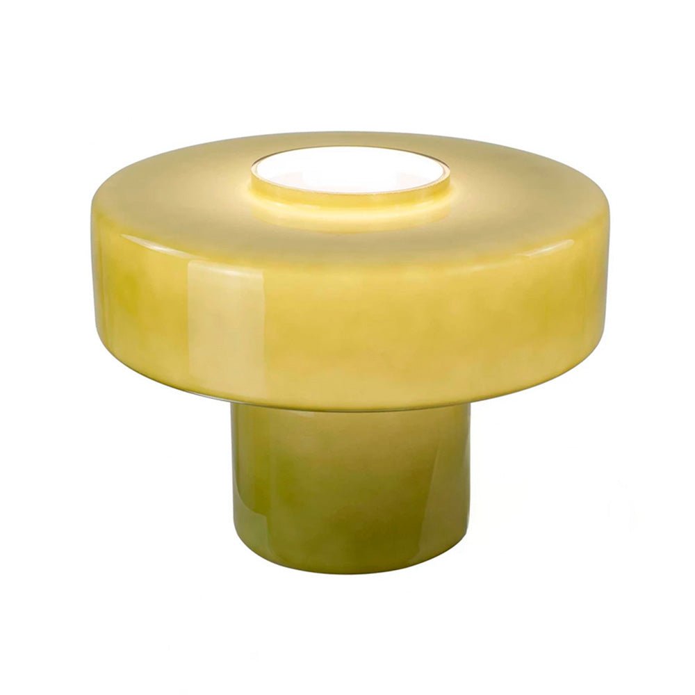 Foza Table Lamp with Colored Glass and Retro Style - Green
