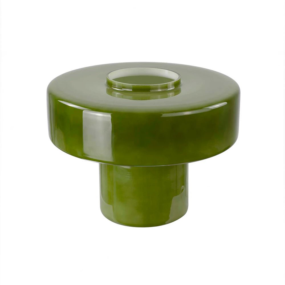 Foza Table Lamp with Colored Glass and Retro Style - Green