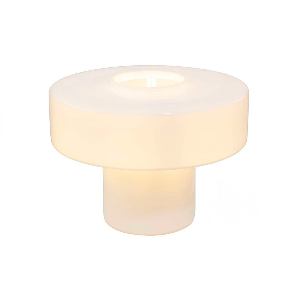 Lámpara de Mesa Foza con Cristal Coloreado y Estilo Retro - Blanco