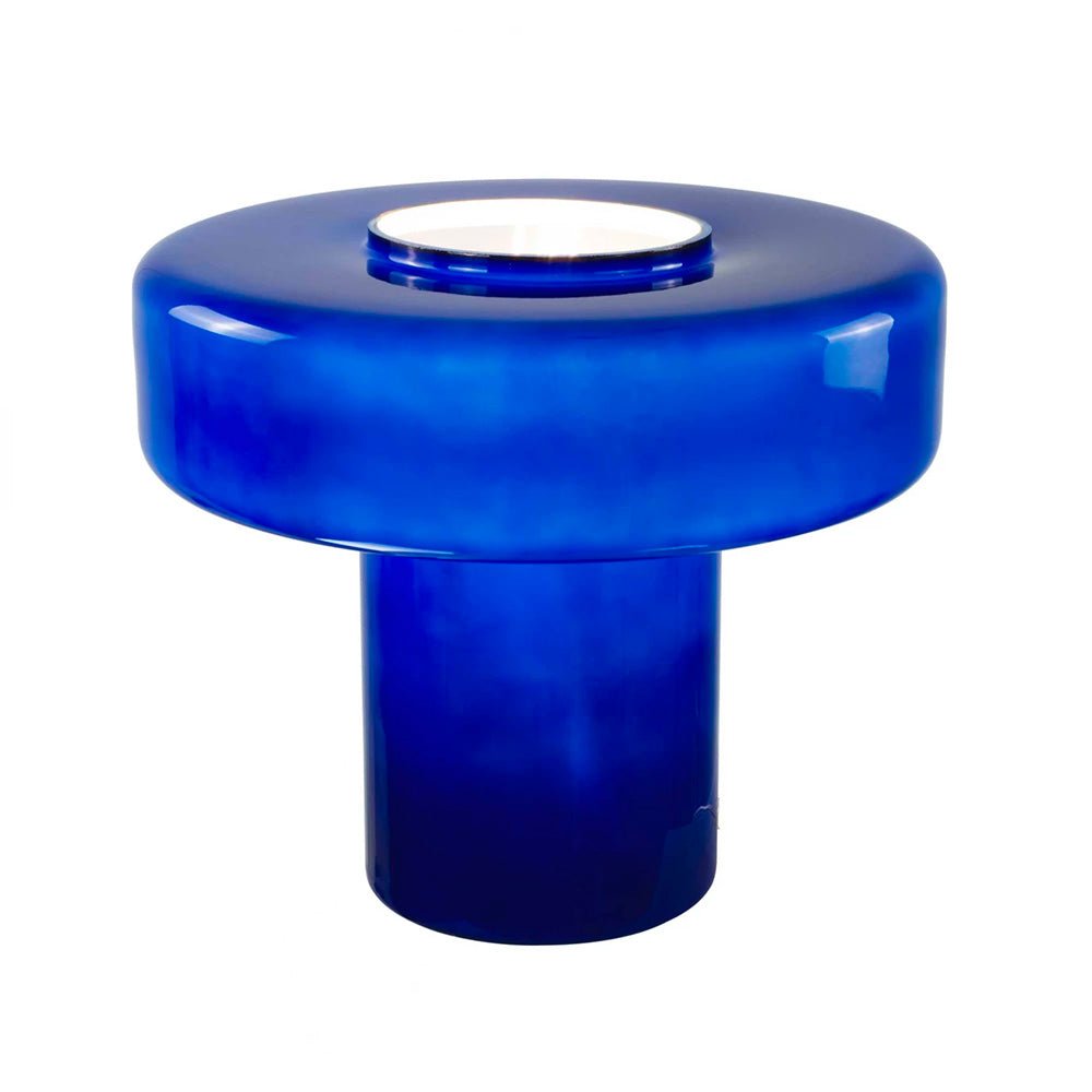 Lampe de table Maxi Foza en verre coloré et style rétro - Bleu