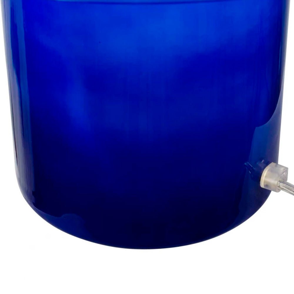 Lampe de table Maxi Foza en verre coloré et style rétro - Bleu